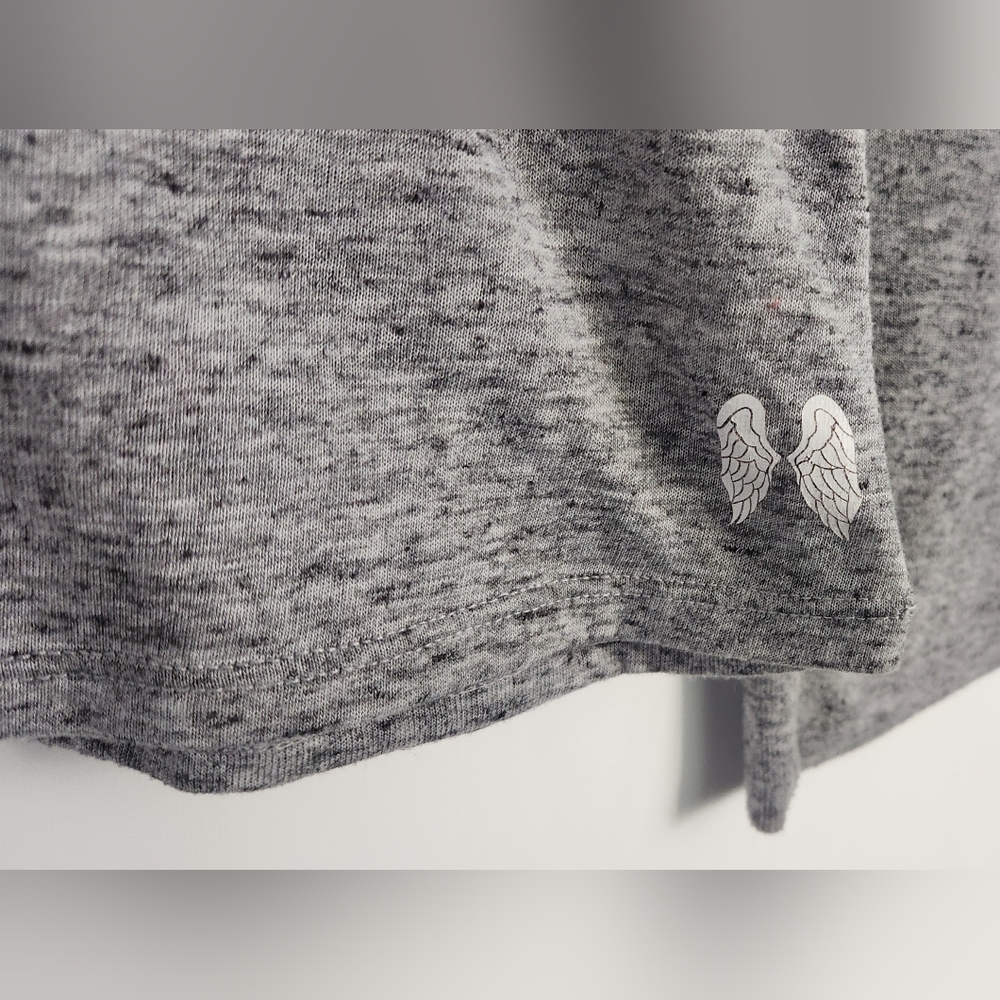 Victoria Secret Gray Heather Long Sleeve Open Back Angel Wings Womens Top Size L - Picture 5 of 8